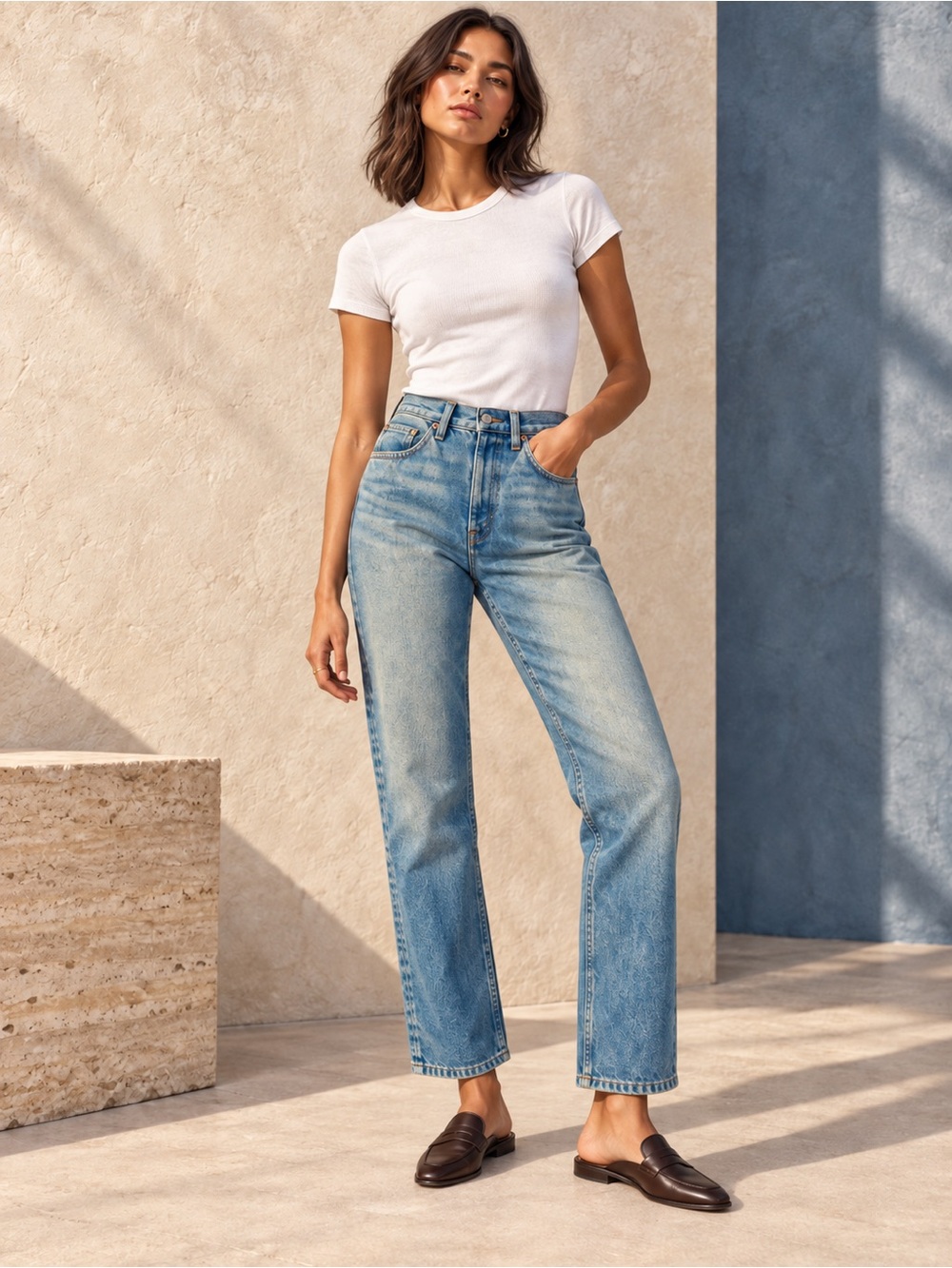 RE/DONE NWT 70s Loose Flare Jeans in Tinted Citrus High Rise, Size 27 DEFECT